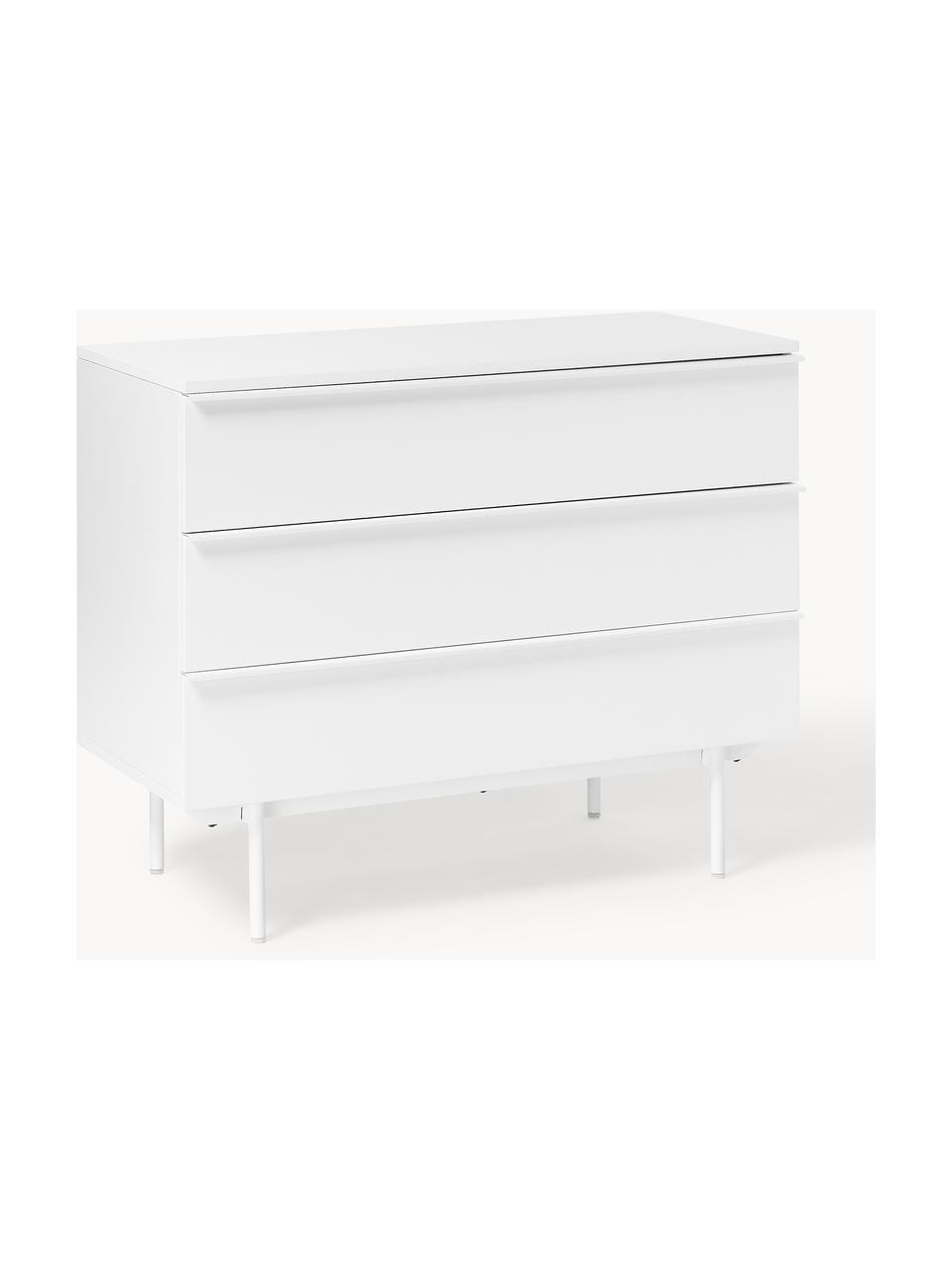 Commode en bois Elona, Blanc, larg. 100 x haut. 80 cm