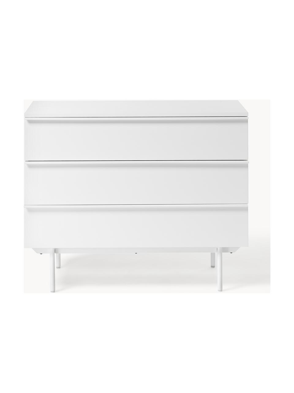 Commode en bois Elona, Blanc, larg. 100 x haut. 80 cm