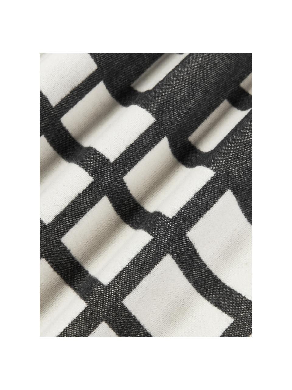Funda de cojín algodón Contemporary, 100% algodón, Off White, gris antracita, An 60 x L 60 cm