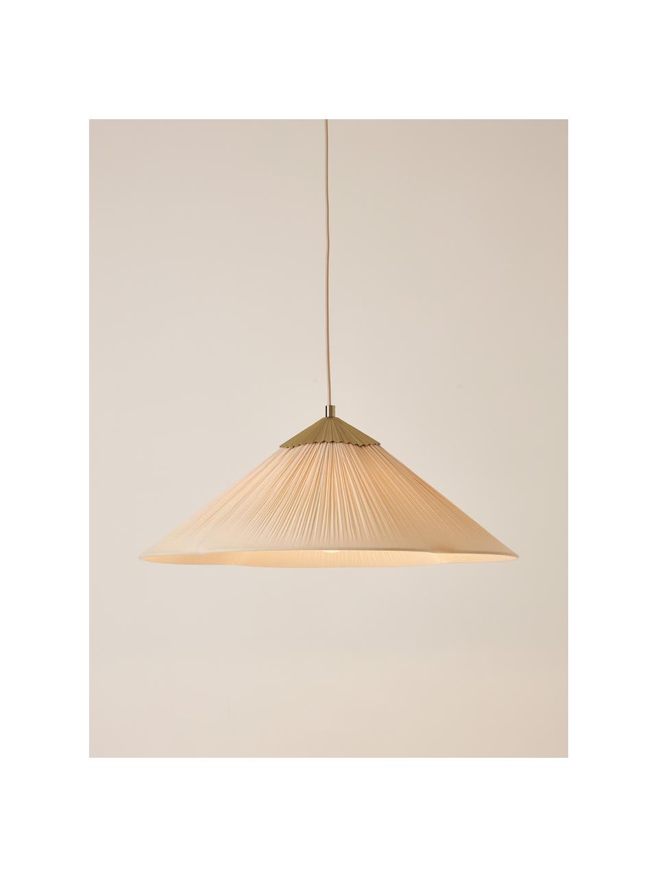 Lampa wisząca Leora, Kremowobiały, odcienie złotego, Ø 52 x 26 cm