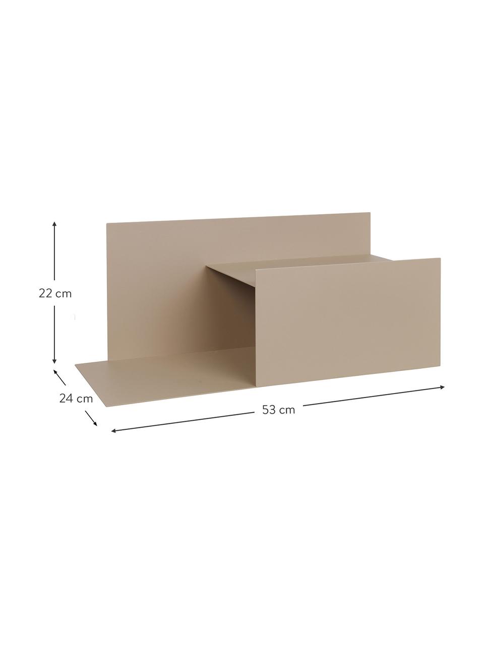 Metall-Wandregal Svante in Beige, Metall, pulverbeschichtet, Beige, 53 x 22 cm