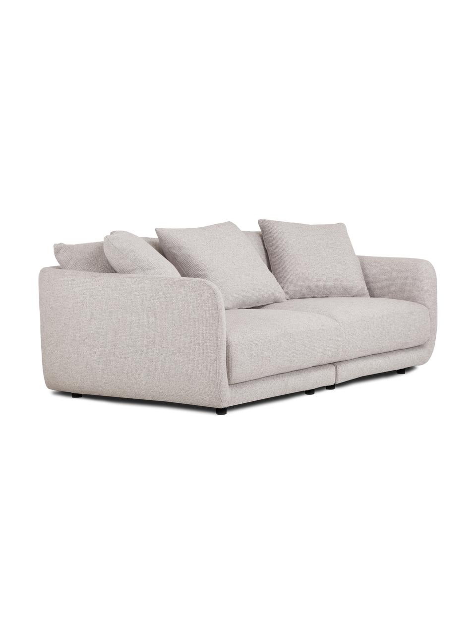 Divano componibile 3 posti in tessuto grigio chiaro Jasmin, Rivestimento: 100% poliestere Il rivest, Struttura: legno massiccio di abete , Piedini: plastica, Tessuto grigio chiaro, Larg. 208 x Alt. 84 cm