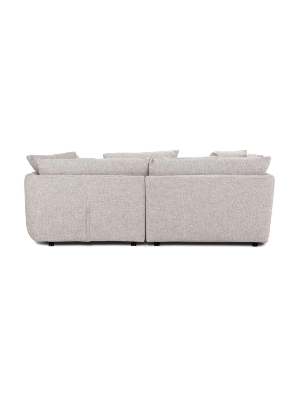 Divano componibile 3 posti in tessuto grigio chiaro Jasmin, Rivestimento: 100% poliestere Il rivest, Struttura: legno massiccio di abete , Piedini: plastica, Tessuto grigio chiaro, Larg. 208 x Alt. 84 cm