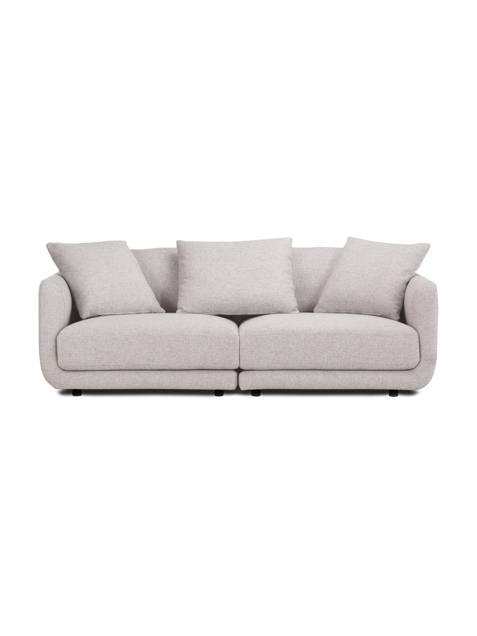 Modulares Sofa Jasmin (3-Sitzer) in Hellgrau, Bezug: 100% Polyester Der hochwe, Gestell: Massives Fichtenholz FSC-, Webstoff Hellgrau, B 208 x H 84 cm