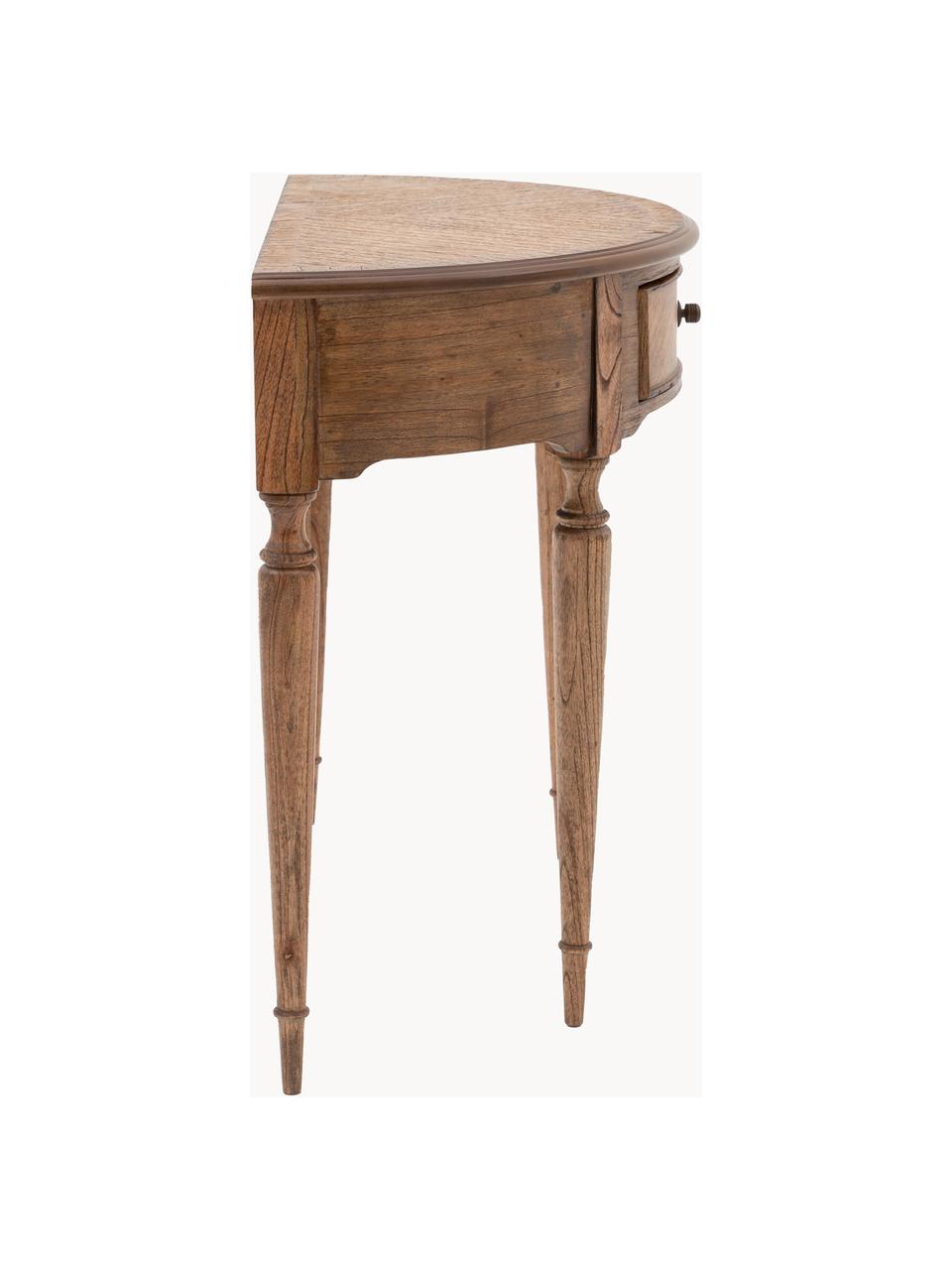 Polokulatý dřevěný konzolový stolek Madison, Dřevo mindi, Š 93 cm, V 73 cm