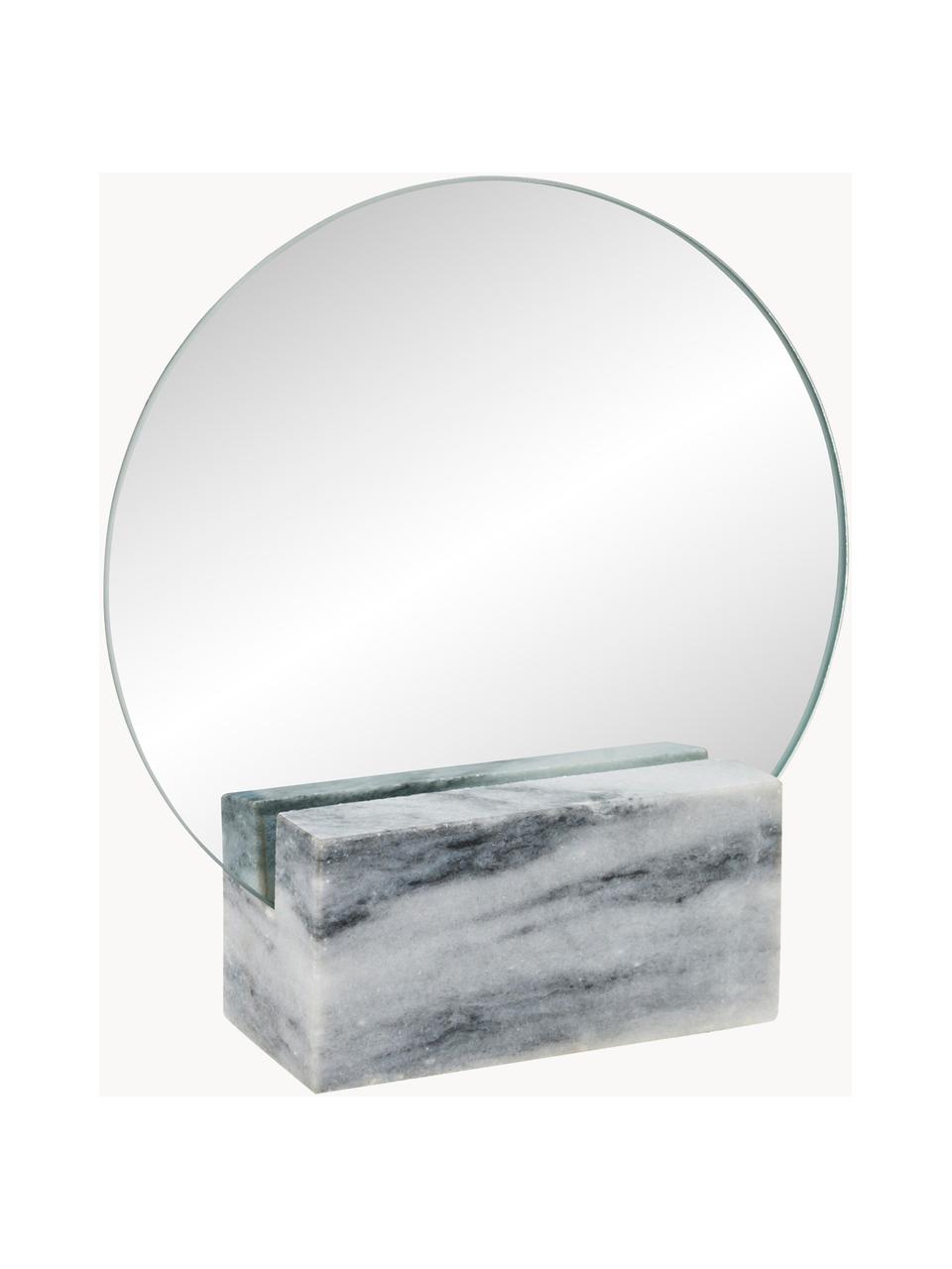 Miroir cosmétique de salle de bain en marbre Humana, Gris, marbré, larg. 17 x haut. 19 cm
