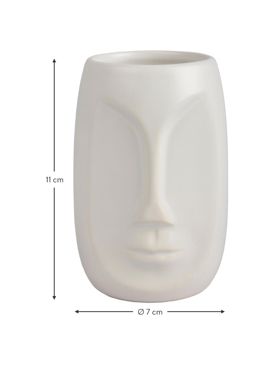 Vaso cepillo de dientes Urban, Cerámica, Blanco, Ø 7 x Al 11 cm