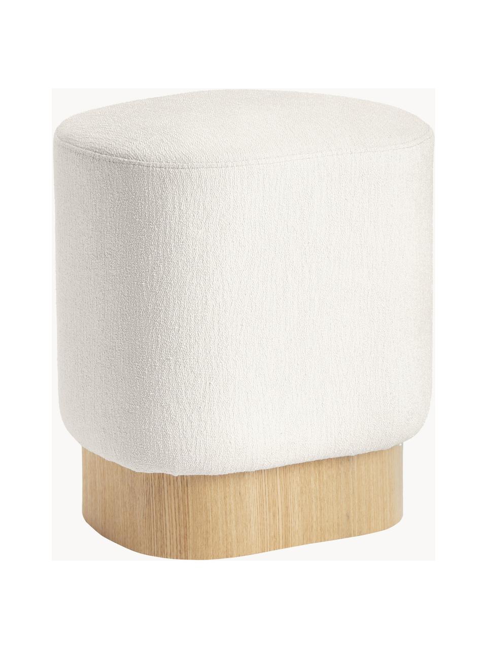 Pouf in bouclé Yves, Rivestimento: 100% poliestere Con 40.00, Bouclé beige chiaro, Larg. 43 x Alt. 47 cm