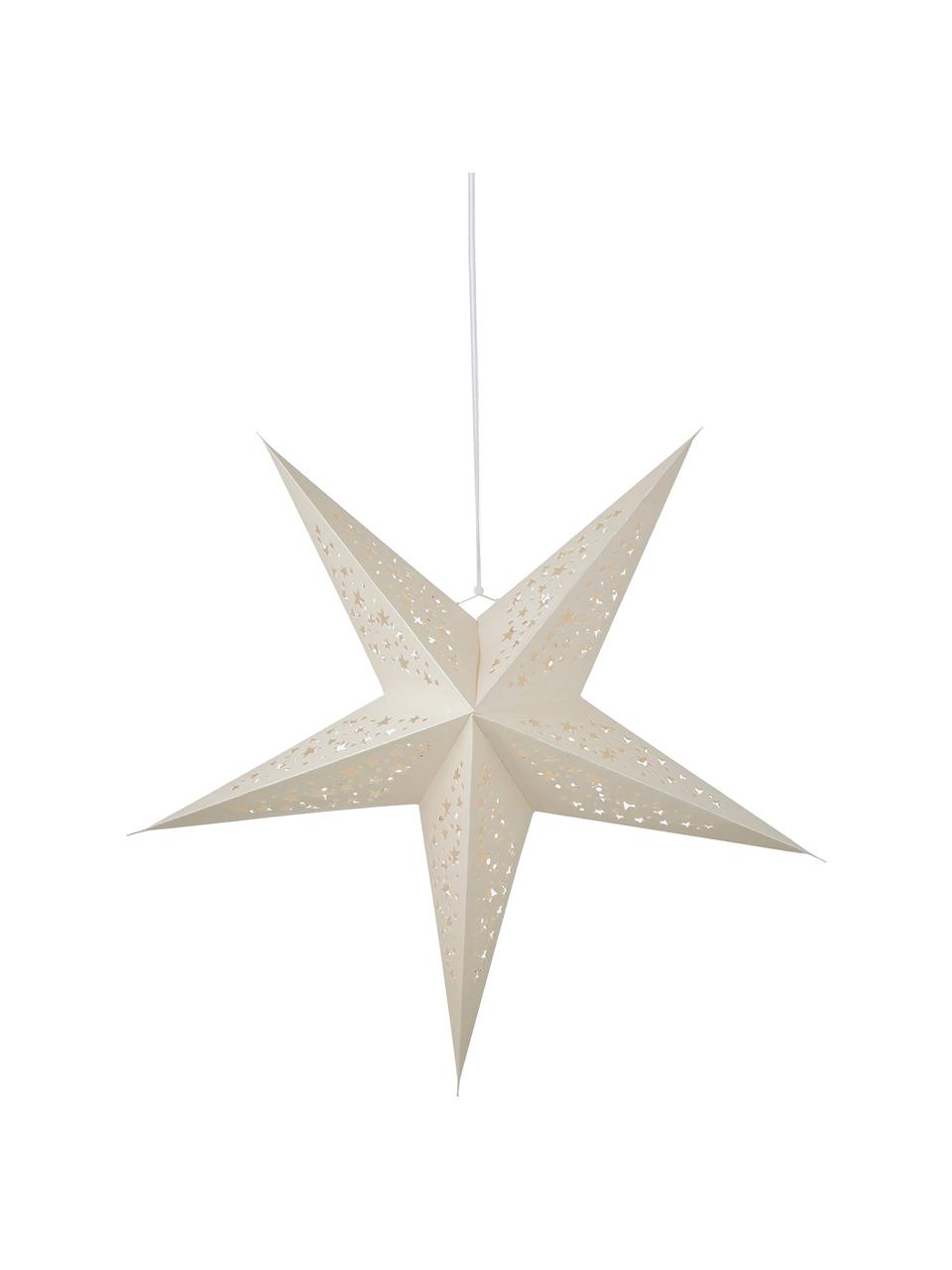 Estrella navideña Esther, Papel, Blanco con purpurina, An 56 x Al 56 cm