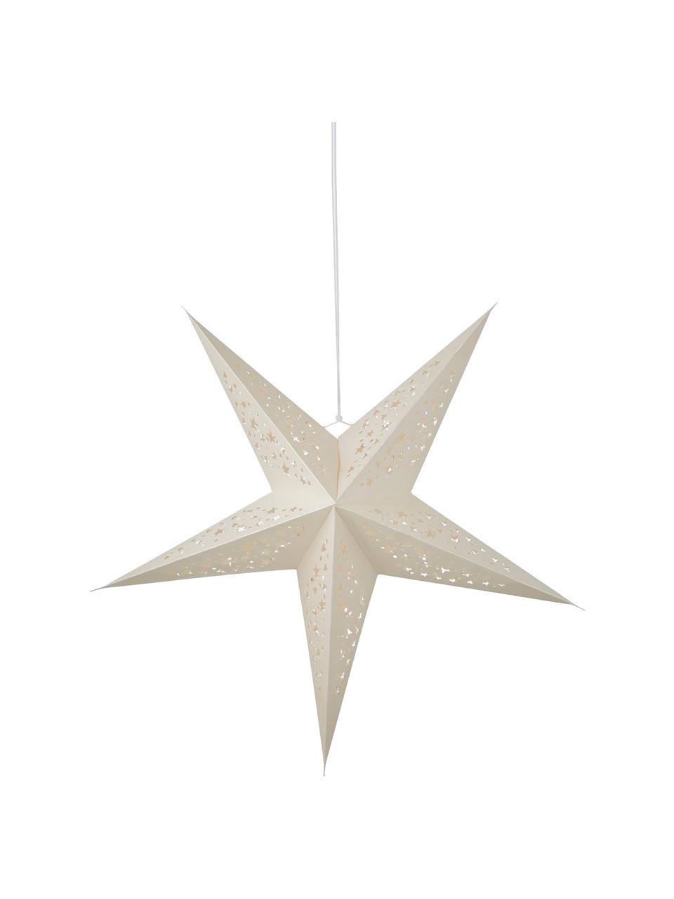 Gwiazda świąteczna Esther, Papier, Biały z brokatem, S 56 x W 56 cm