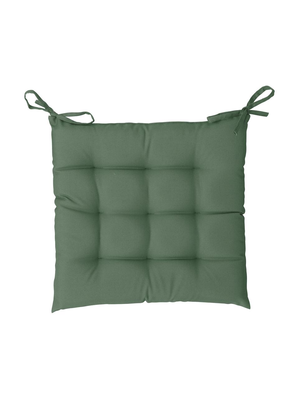 Coussin de chaise extérieur bicolore tissé St. Maxime, Vert foncé, noir