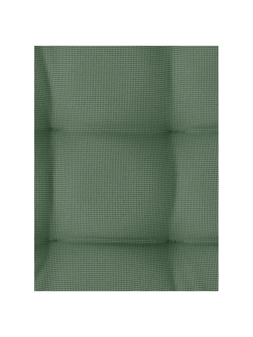 Coussin de chaise extérieur bicolore tissé St. Maxime, Vert foncé, noir