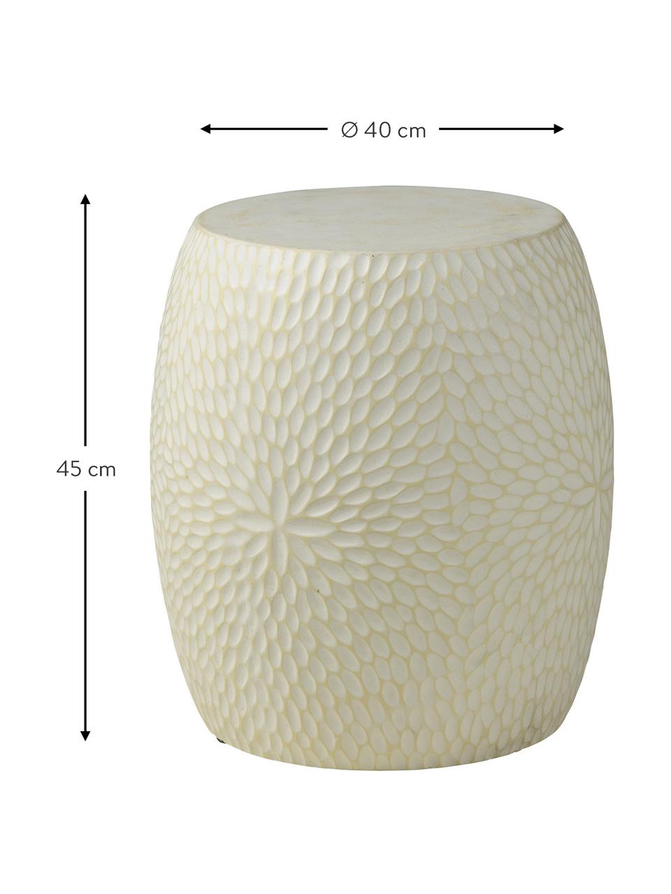 Table d'appoint en béton Dalia, Béton, Blanc crème, Ø 40 x haut. 45 cm