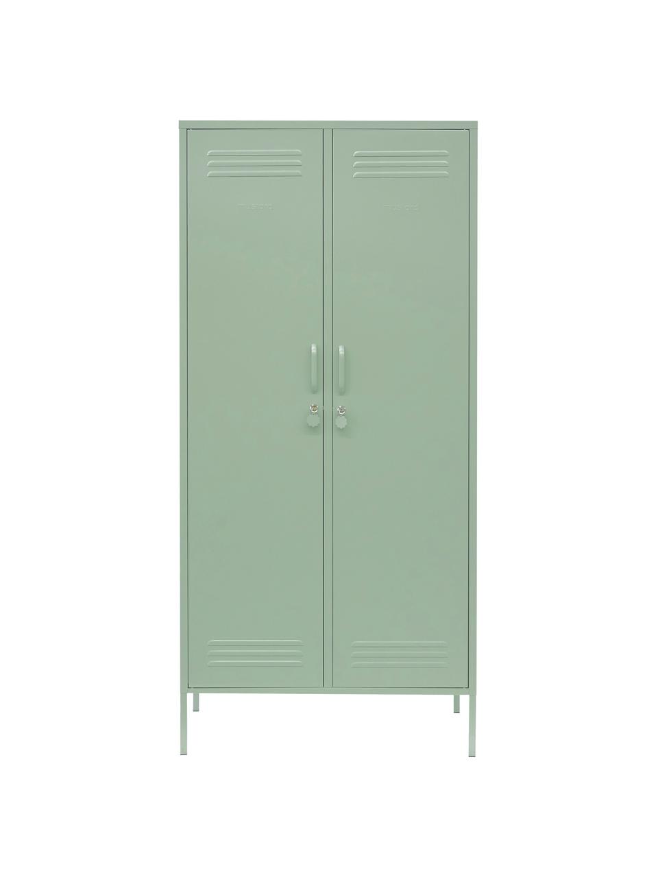 Szafa Twinny, Metal malowany proszkowo, Szałwiowy zielony, S 85 x W 183 cm