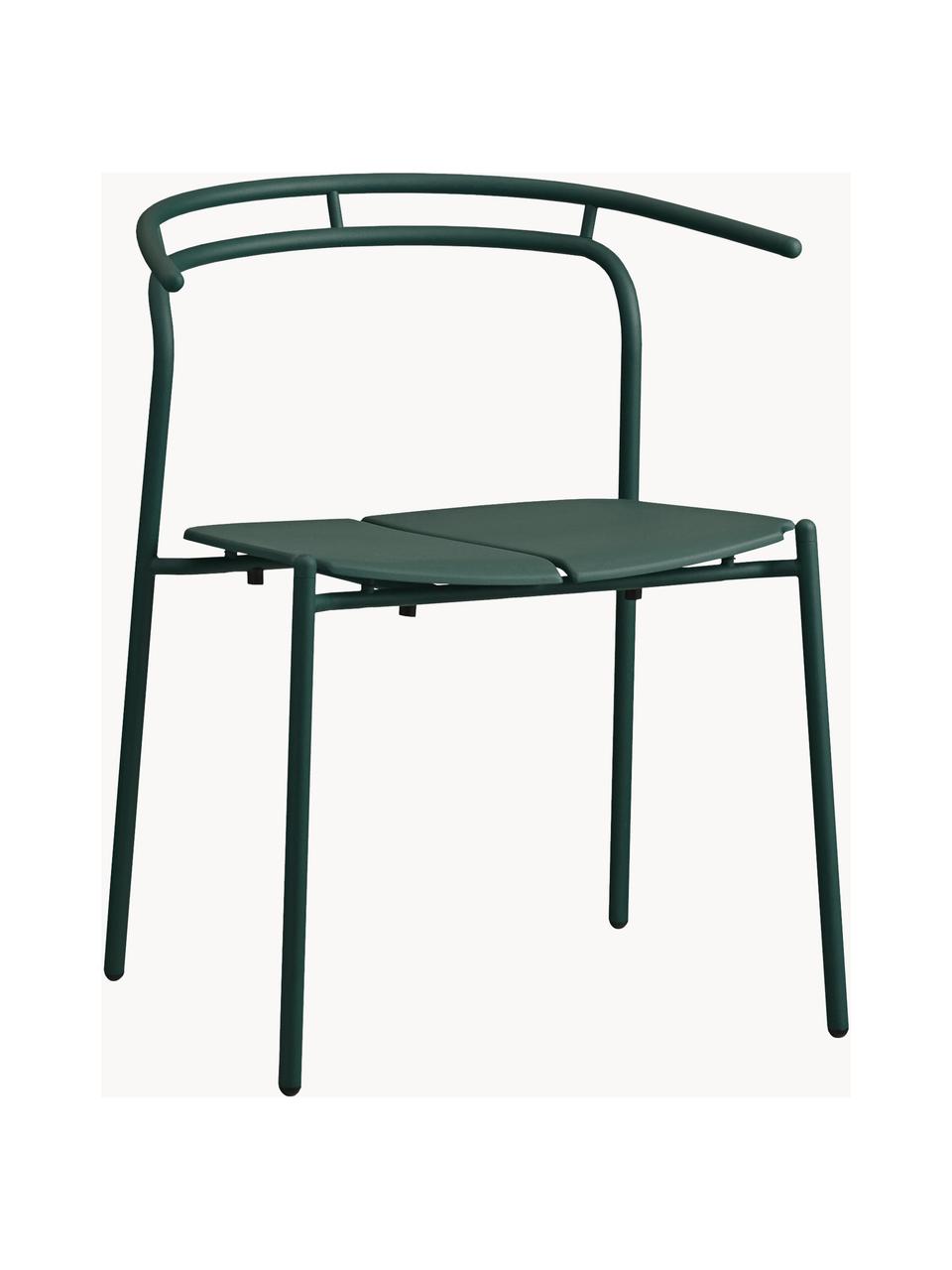 Krzesło ogrodowe z metalu Novo, Stal powlekana, Ciemny zielony, S 62 x G 54 cm