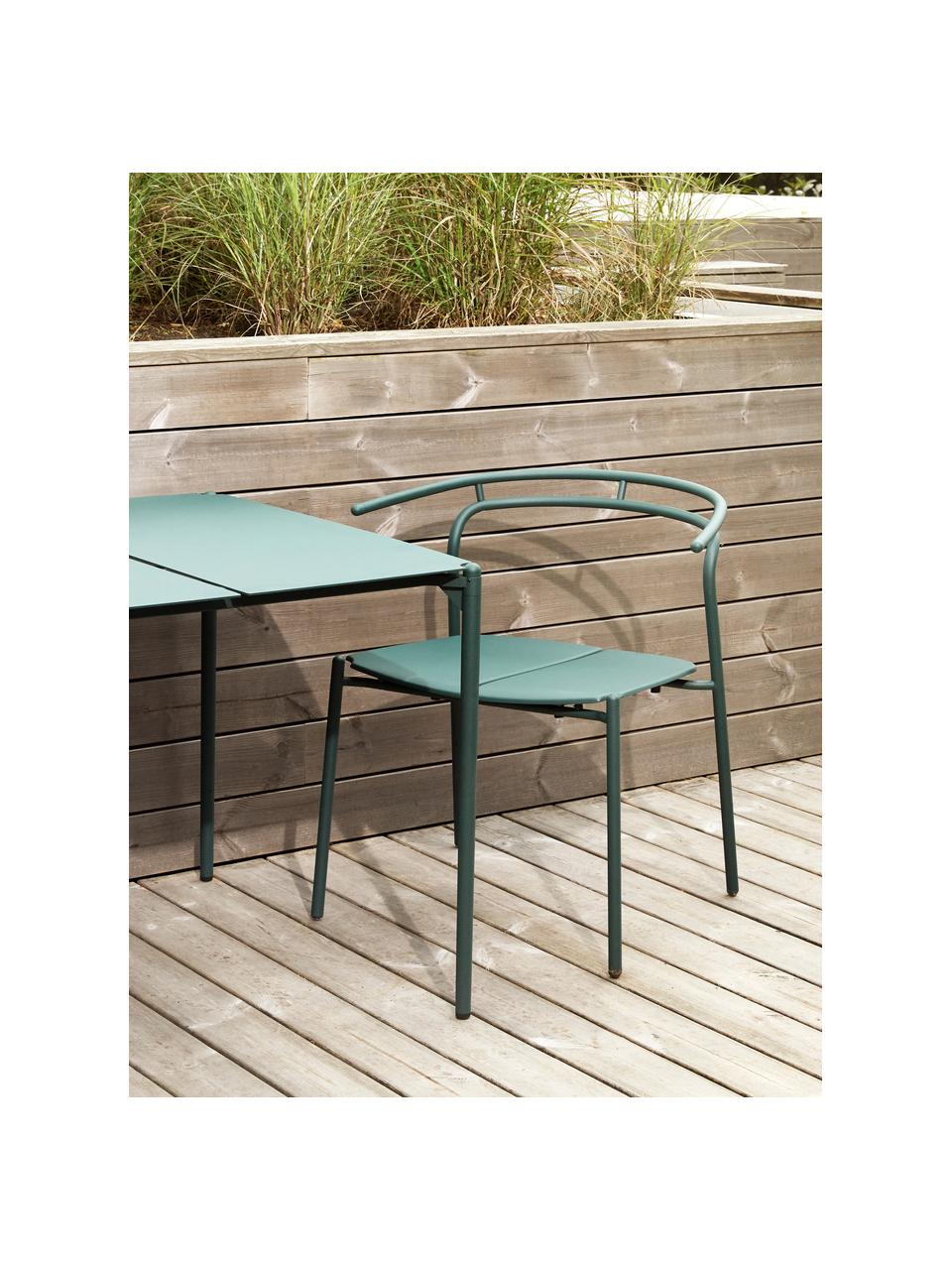 Silla de metal para exterior Novo, Acero recubierto, Verde oscuro, An 62 x F 54 cm