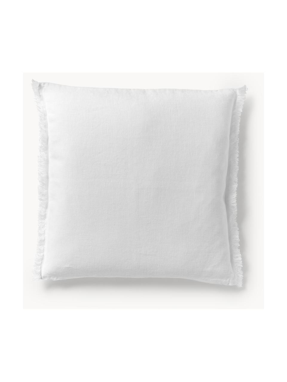 Housse de coussin 40x40 pur lin avec franges Luana, 100 % pur lin

Le lin est naturellement doté d'un toucher plutôt rugueux et d'un aspect froissé
Sa résistance élevée au accrocs lui confère robustesse et longévité, Blanc, larg. 40 x long. 40 cm