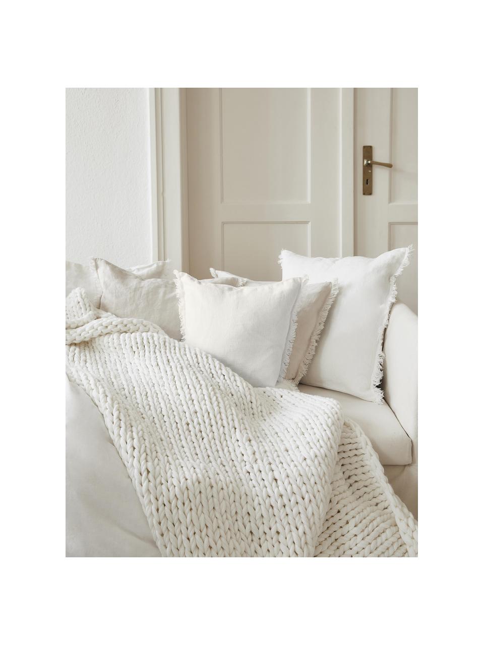 Housse de coussin 40x40 pur lin avec franges Luana, 100 % pur lin

Le lin est naturellement doté d'un toucher plutôt rugueux et d'un aspect froissé
Sa résistance élevée au accrocs lui confère robustesse et longévité, Blanc, larg. 40 x long. 40 cm