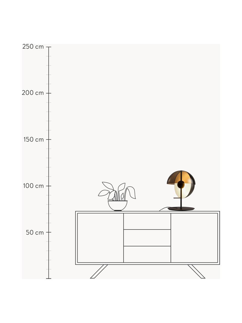 Dimmbare LED-Tischlampe Theia, Lampenschirm: Acrylglas, Metall, beschi, Anthrazit, Weiss, Ø 32 x H 44 cm