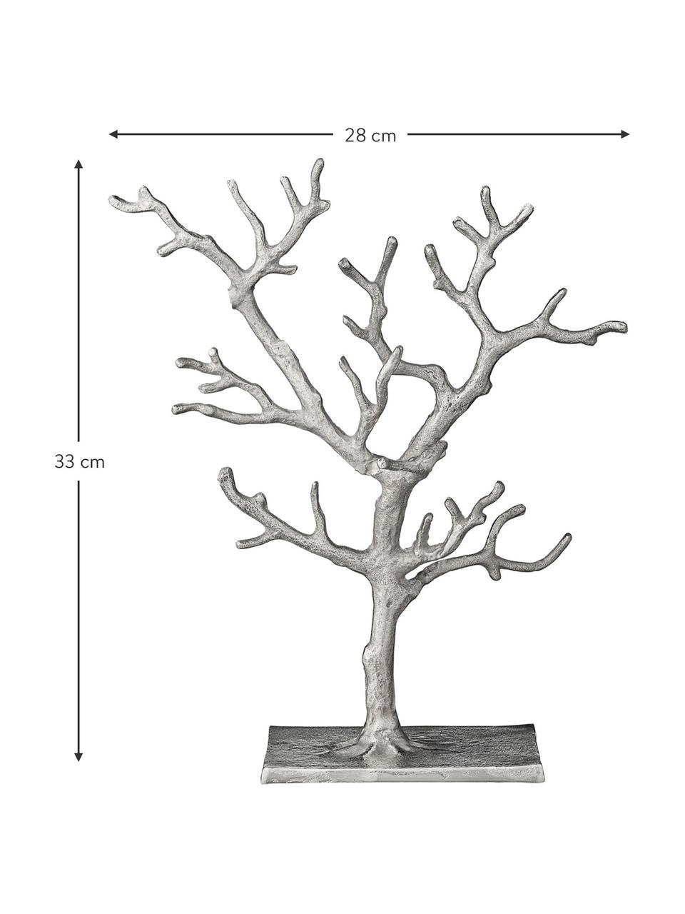 Handgemaakte sieradenhouder Tressa, Gecoat aluminium, Zilverkleurig, 28 x 33 cm