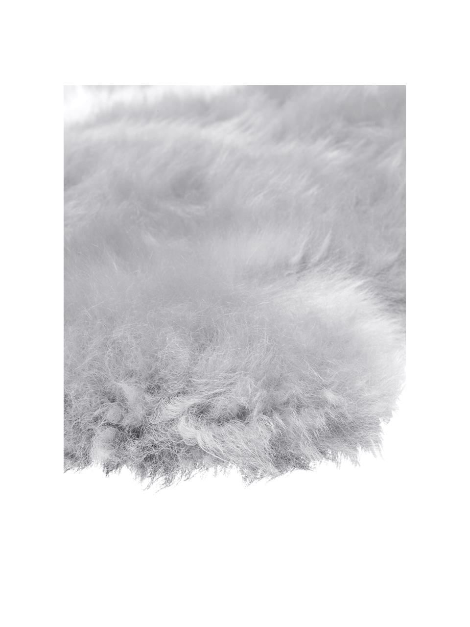 Peau de mouton lisse Oslo, Gris clair, larg. 60 x long. 90 cm