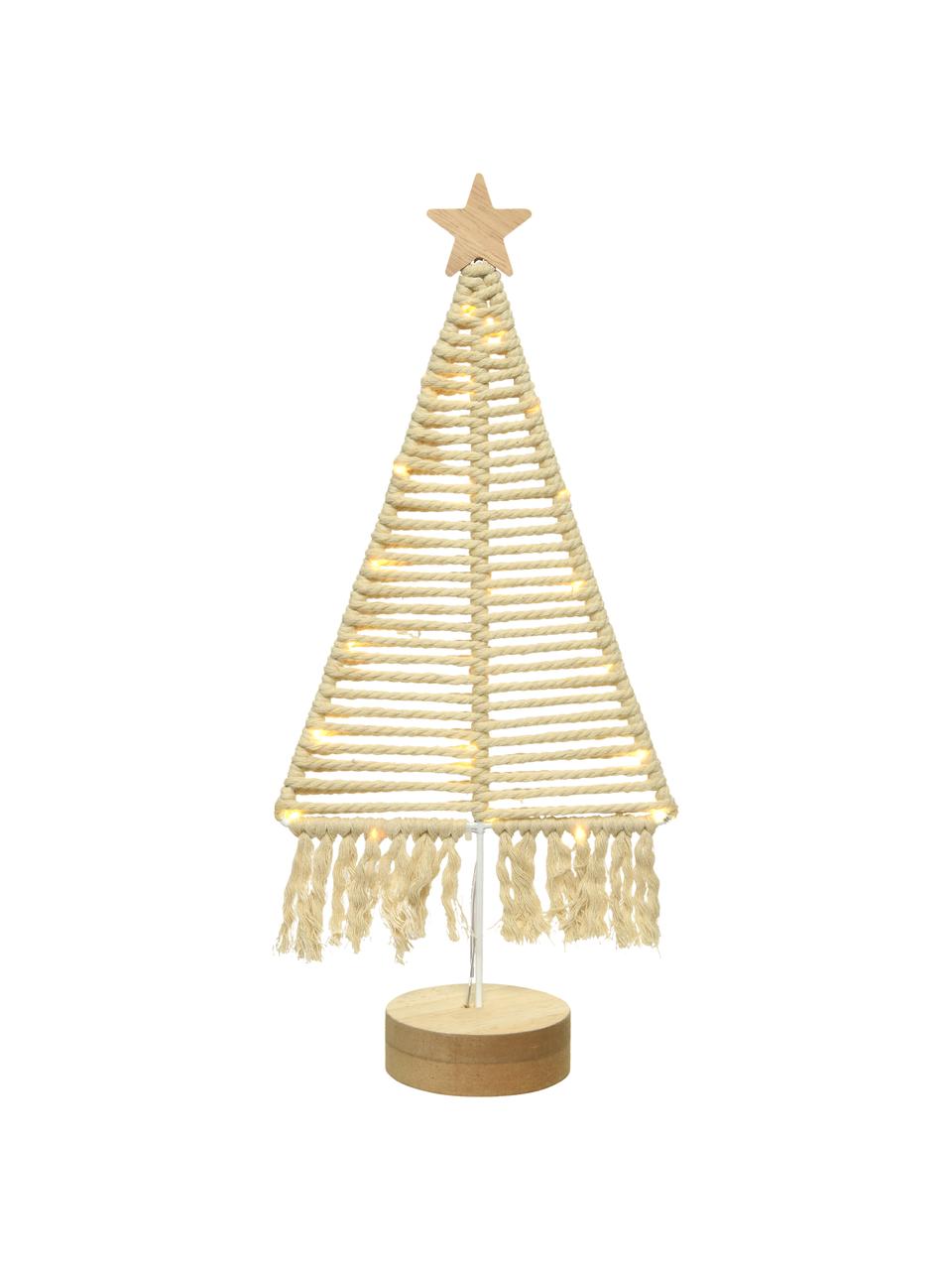 LED-Leuchtobjekt Tisho H 40 cm, batteriebetrieben, Naturfaser, Beige, B 19 x H 40 cm