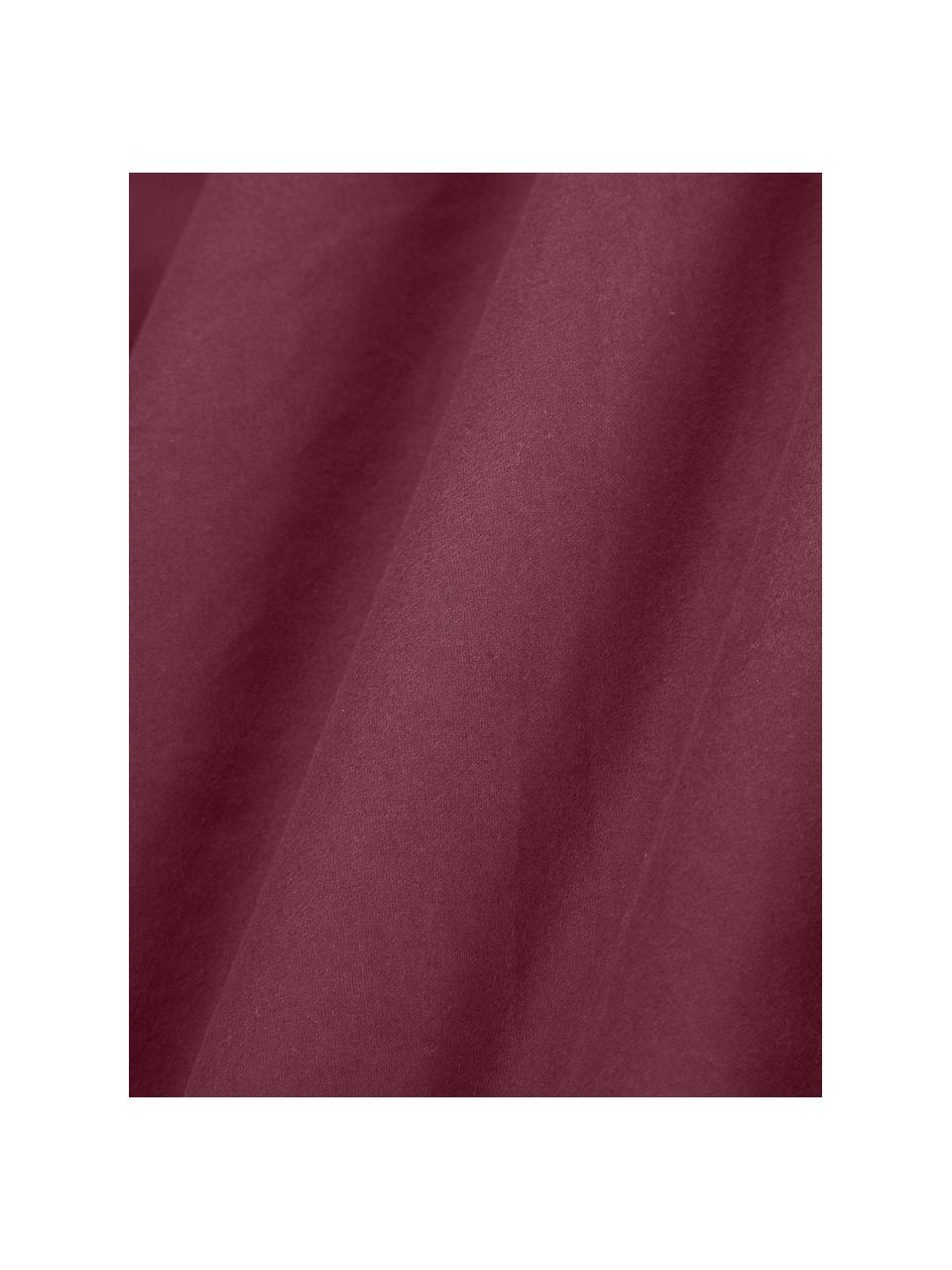 Drap-housse en flanelle pour surmatelas Biba, Lie de vin, larg. 200 x long. 200 cm, haut. 15 cm