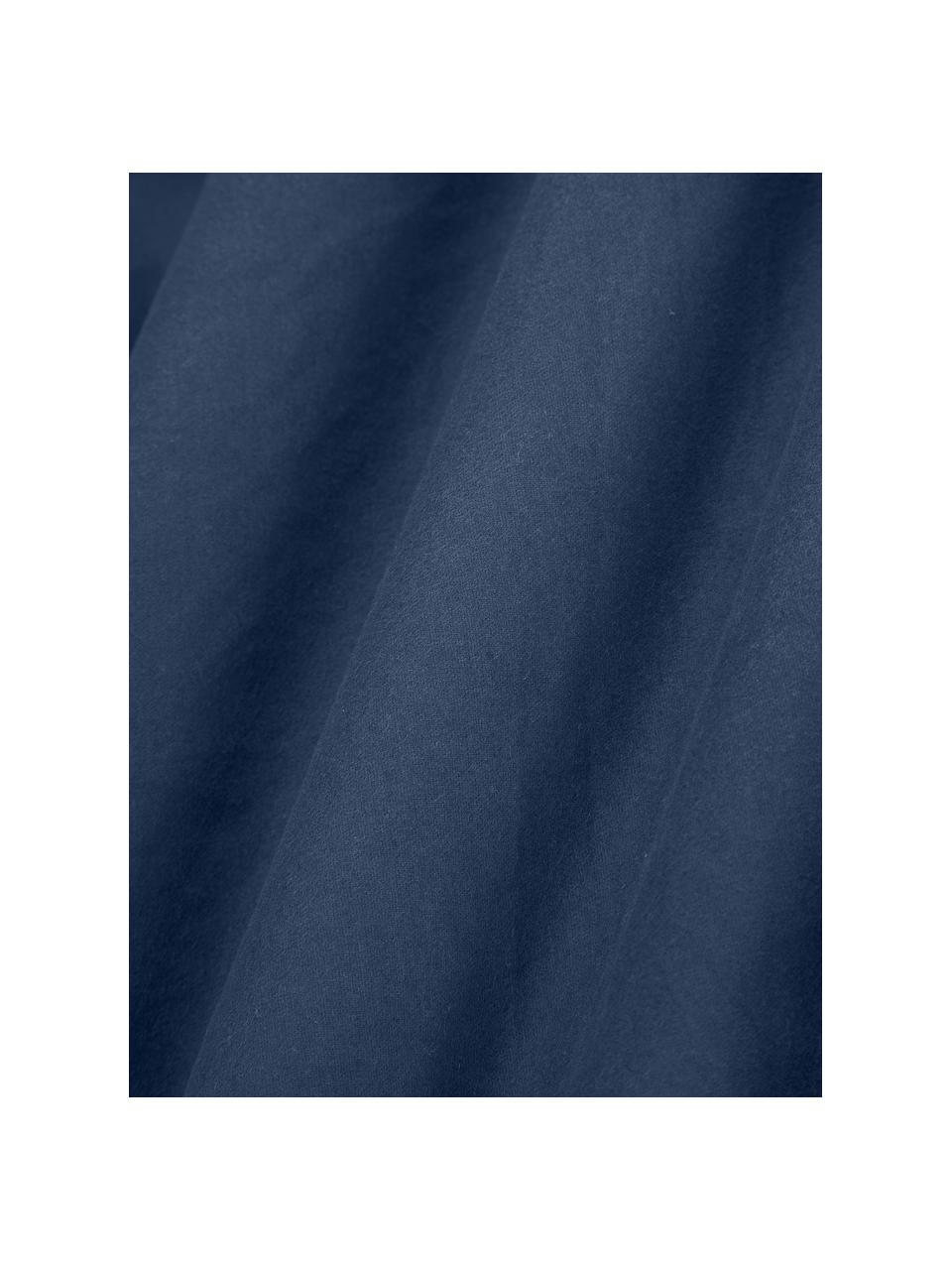 Hoeslaken Biba, flanel, Weeftechniek: flanel, Donkerblauw, B 200 x L 200 cm, H 25 cm