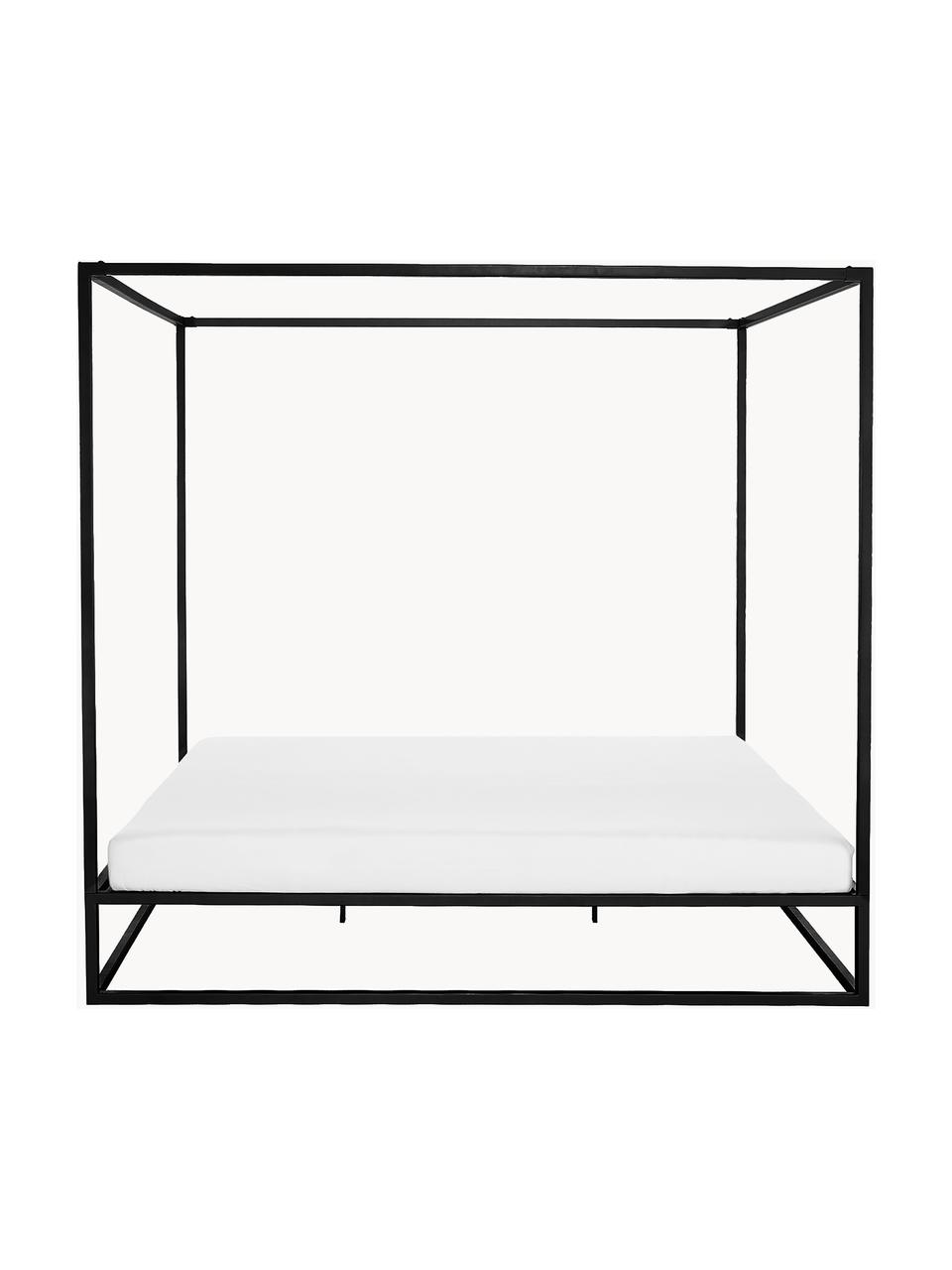 Cama de metal con dosel Belle, Metal con pintura en polvo, Negro, An 180 x L 200 cm