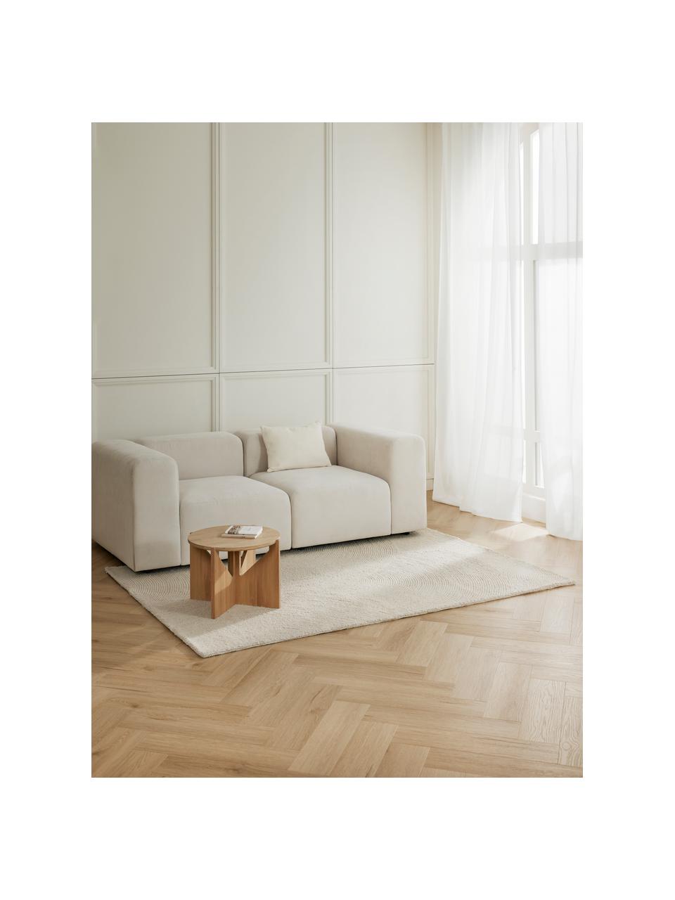 Handgetufteter Kurzflor-Teppich Eleni aus recycelten Materialien, Flor: 100 % Polyester, Beige, B 120 x L 180 cm (Größe S)