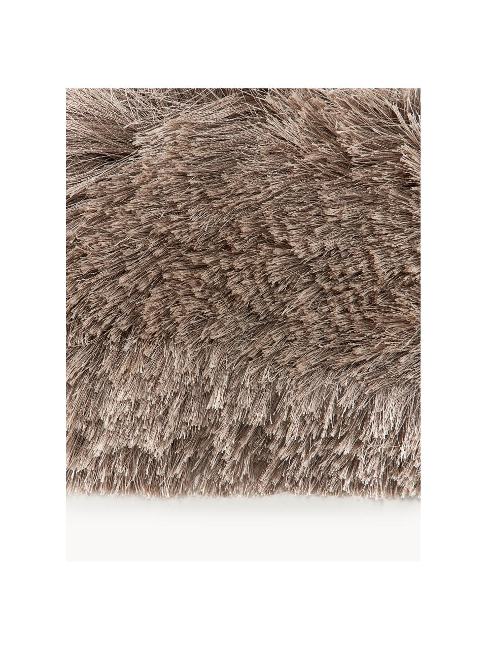 Tapis shaggy longs poils Jimmy, 100 % polyester, certifié GRS, Taupe, larg. 80 x long. 150 cm (taille XS)