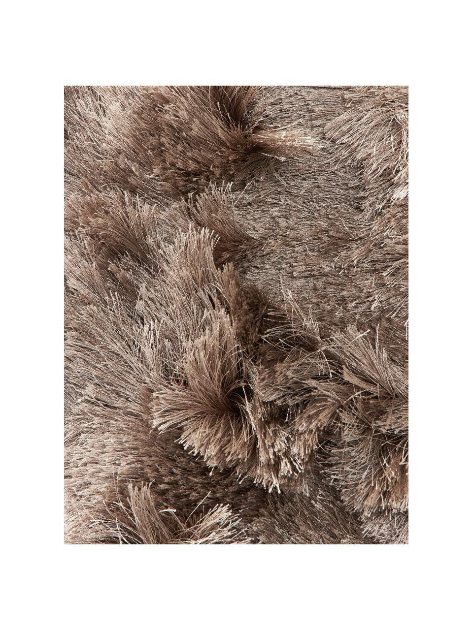 Tapis shaggy longs poils Jimmy, 100 % polyester, certifié GRS, Taupe, larg. 80 x long. 150 cm (taille XS)