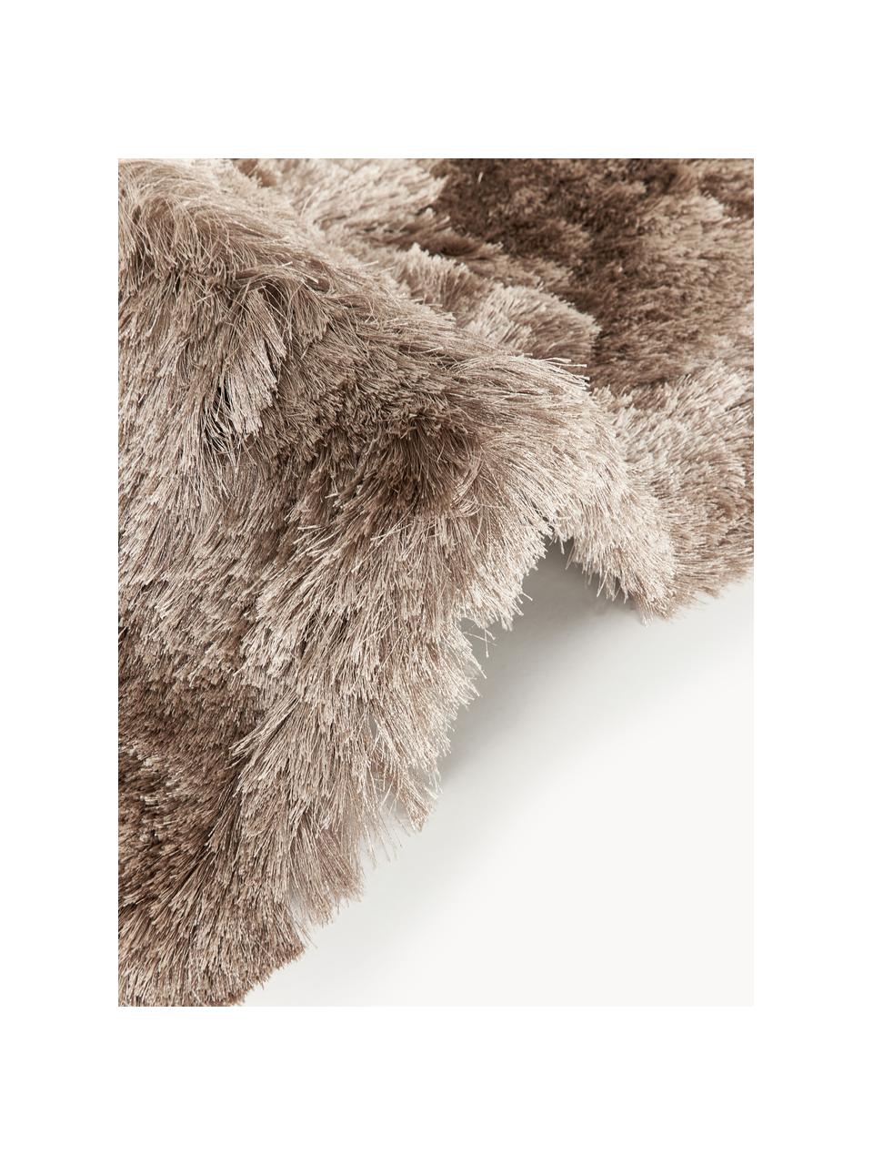 Tapis shaggy longs poils Jimmy, 100 % polyester, certifié GRS, Taupe, larg. 80 x long. 150 cm (taille XS)