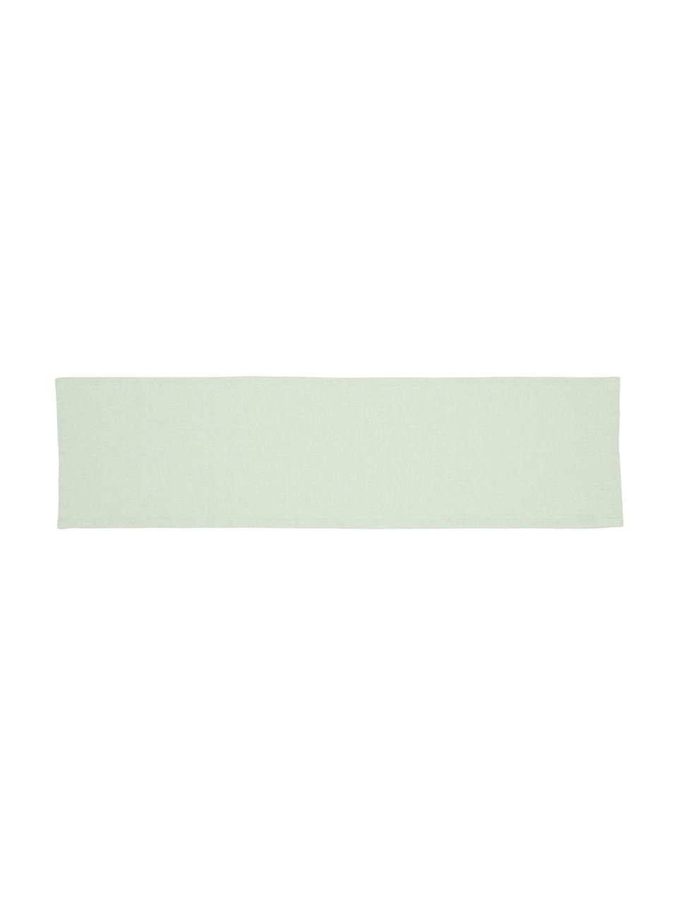 Bieżnik z mieszanki bawełny Riva, 55% bawełna, 45% poliester

Materiał użyty w tym produkcie został przebadany pod kątem substancji szkodliwych i jest certyfikowany zgodnie z STANDARD 100 by OEKO-TEX® 14.HIN.40536 HOHENSTEIN HTTI, Pastelowy zielony, S 40 x D 150 cm