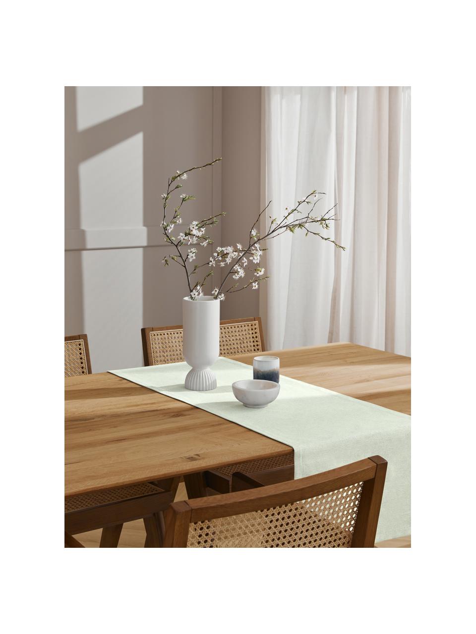 Chemin de table Riva, 55 % coton, 45 % polyester

Le matériau est certifié STANDARD 100 OEKO-TEX®, 14.HIN.40536, HOHENSTEIN HTTI, Vert sauge, larg. 40 x long. 150 cm