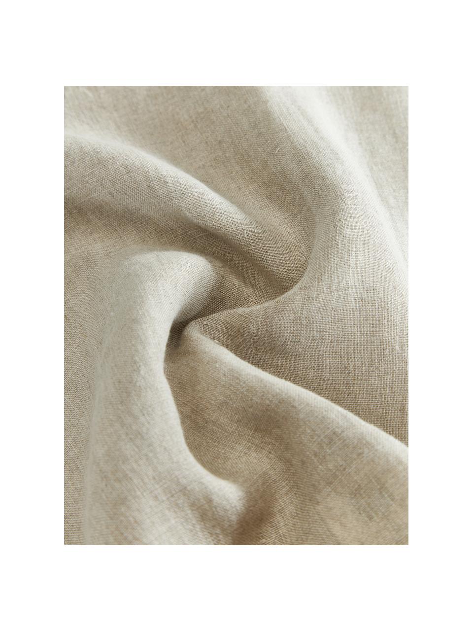 Gewassen linnen kussenhoes Candice in beige, 100% linnen, Beige, B 50 x L 50 cm