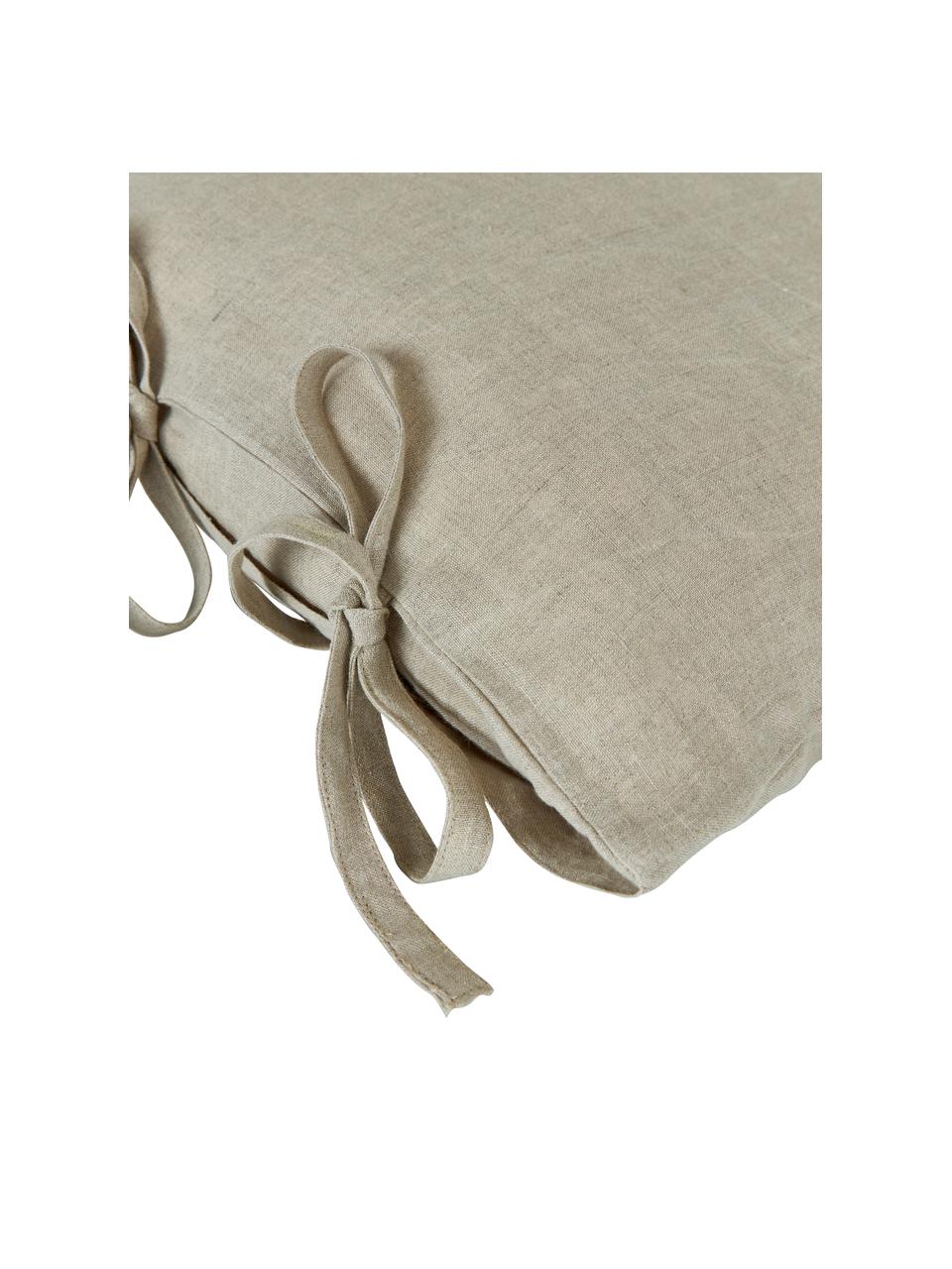 Gewassen linnen kussenhoes Candice in beige, 100% linnen, Beige, B 50 x L 50 cm