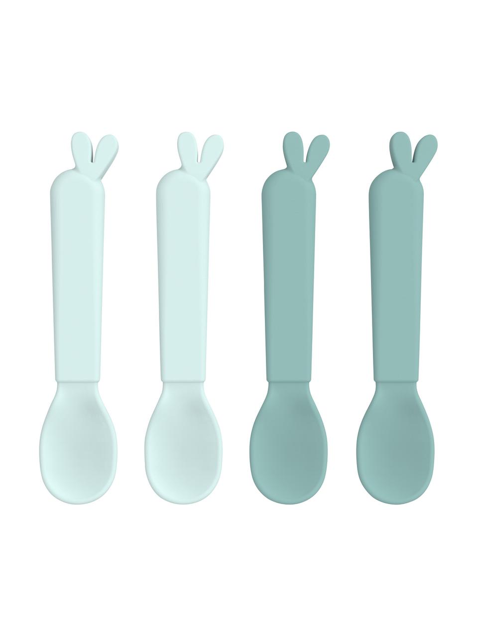 Löffel-Set Kiddish, 4-tlg., Kunststoff, Blautöne, L 13 cm