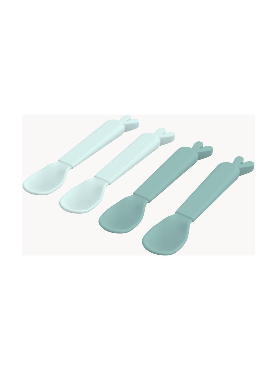 Set de cucharas Kiddish, 4 uds., Plástico, Tonos azules, L 13 cm