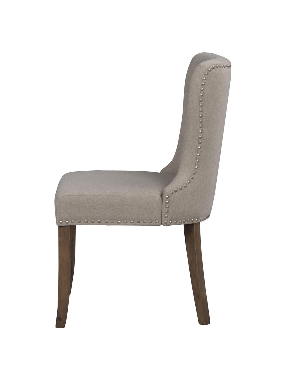 Krzesło tapicerowane Adele, 2 szt., Tapicerka: 85% poliester, 15% len, Nogi: drewno naturalne, Beżowy, S 51 x G 102 cm