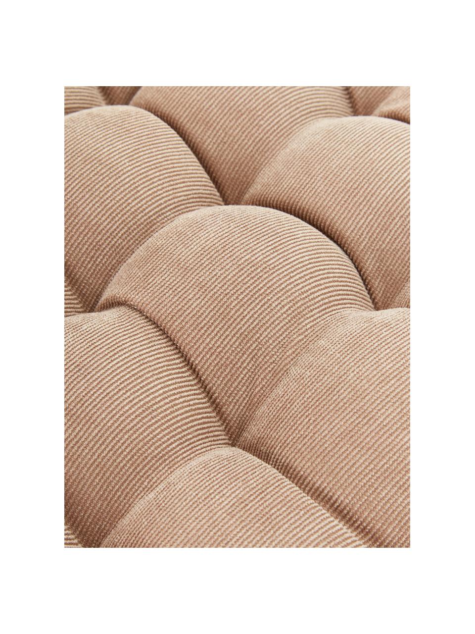 Wendesitzkissen Milana, Samt/Cord, Vorderseite: Polyestersamt, Rückseite: Cord (90% Polyester, 7% N, Beige, B 40 x L 40 cm