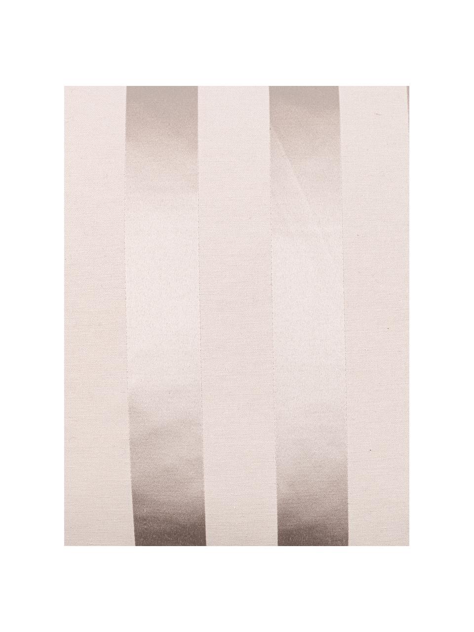 Kussenhoes Sue in beige met glanzende strepen, 70% katoen, 30% polyester, Beige, 40 x 40 cm