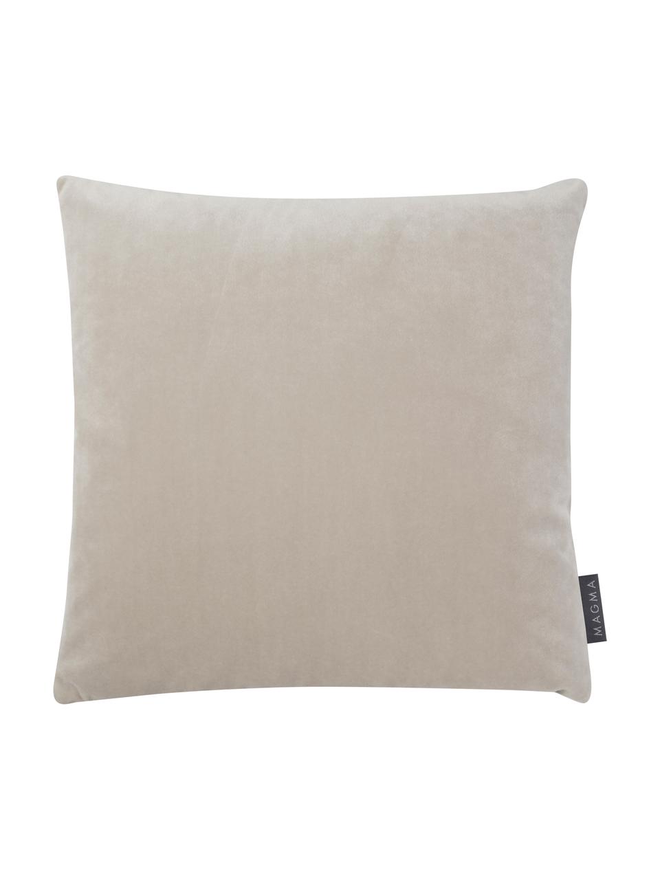 Kissenhülle Sue in Beige mit glänzenden Streifen, 70% Baumwolle, 30% Polyester, Beige, 40 x 40 cm