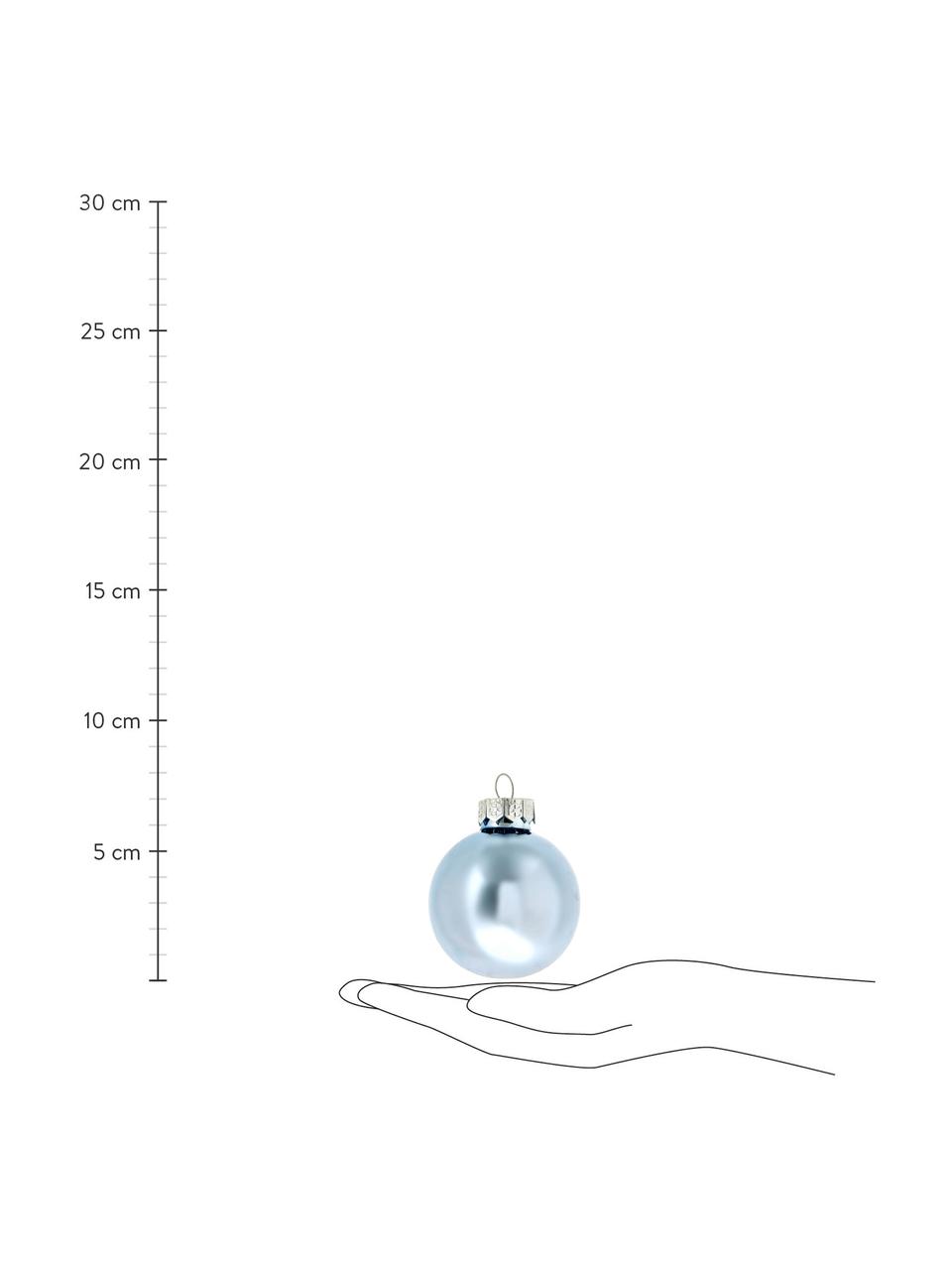 Set 10 palline di Natale Evergreen Ø 6 cm, Blu ghiaccio, Ø 6 cm
