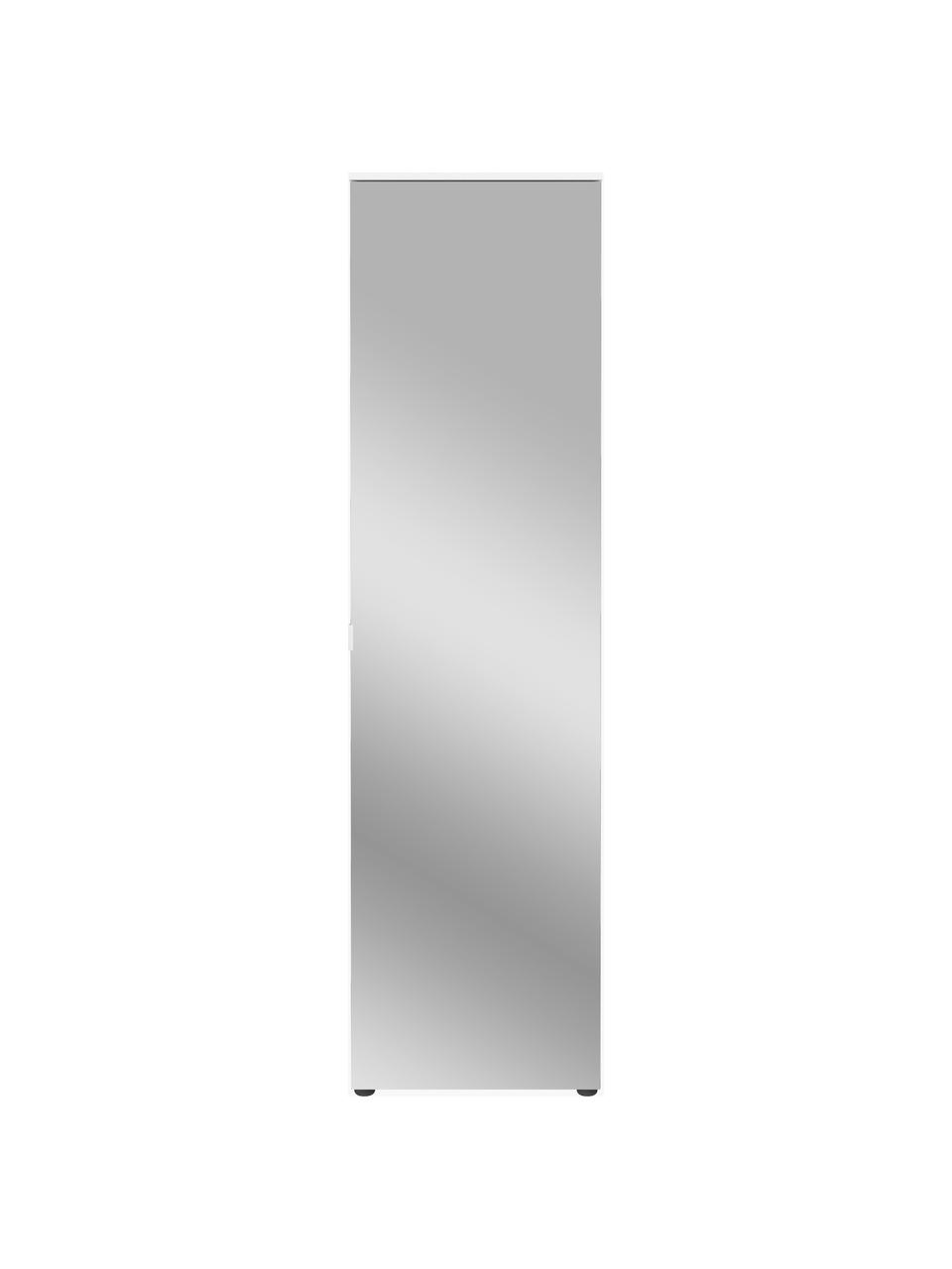 Kledingkast Mirabella, Frame: spaanplaat, melaminehars , Poten: kunststof, Wit, B 54 x H 199 cm