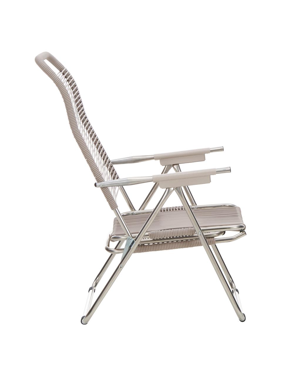 Transat de jardin avec repose-pieds Spaghetti, Taupe