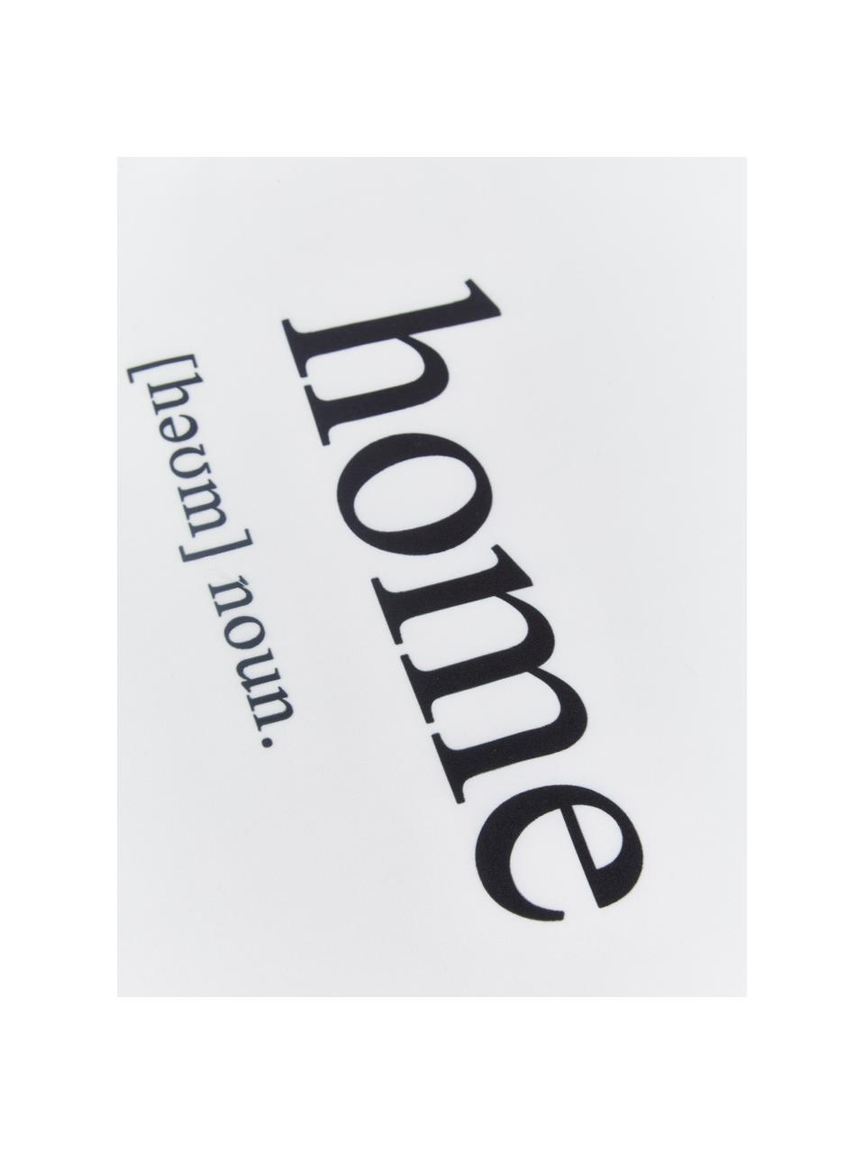 Funda de cojín con inscripción Home, 100% poliéster, Negro, blanco, An 45 x L 45 cm