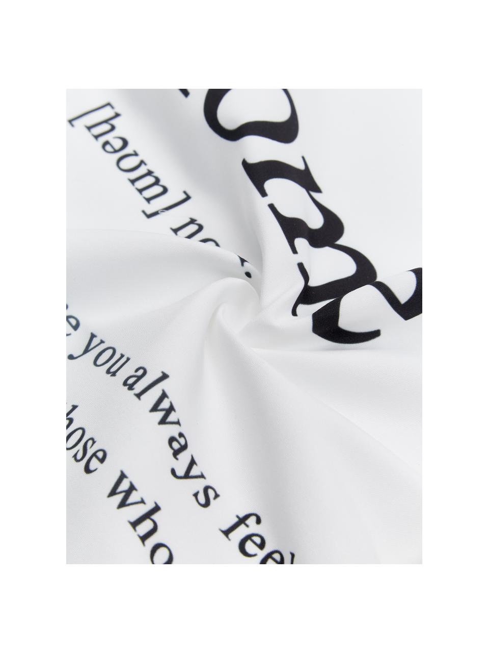 Kissenhülle Home in Schwarz/Weiß mit Schriftzug, 100% Polyester, Schwarz, Weiß, 45 x 45 cm