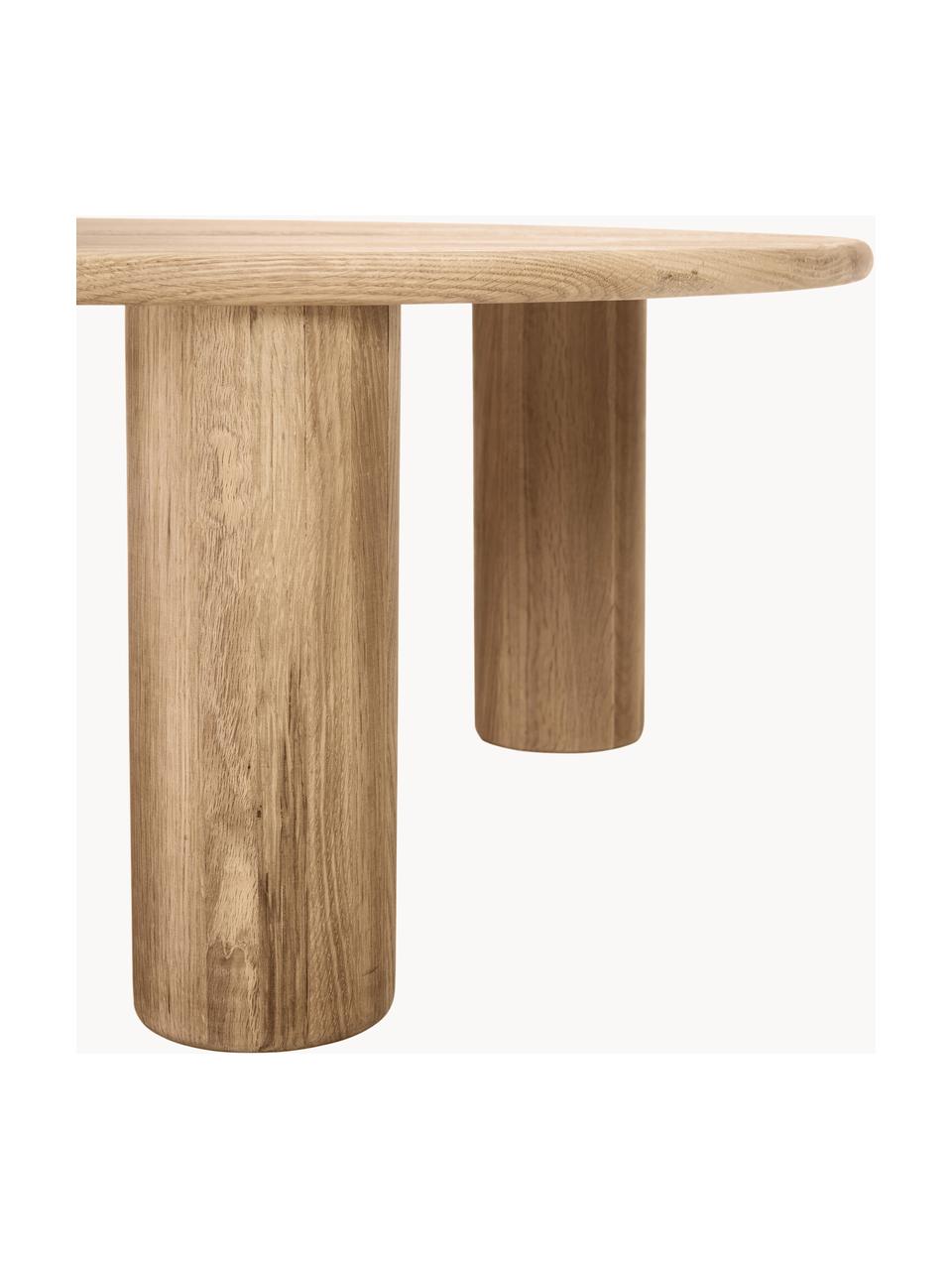 Mesa de centro redonda de roble Didi, Madera de roble maciza aceitada, Madera de roble, Ø 80 cm