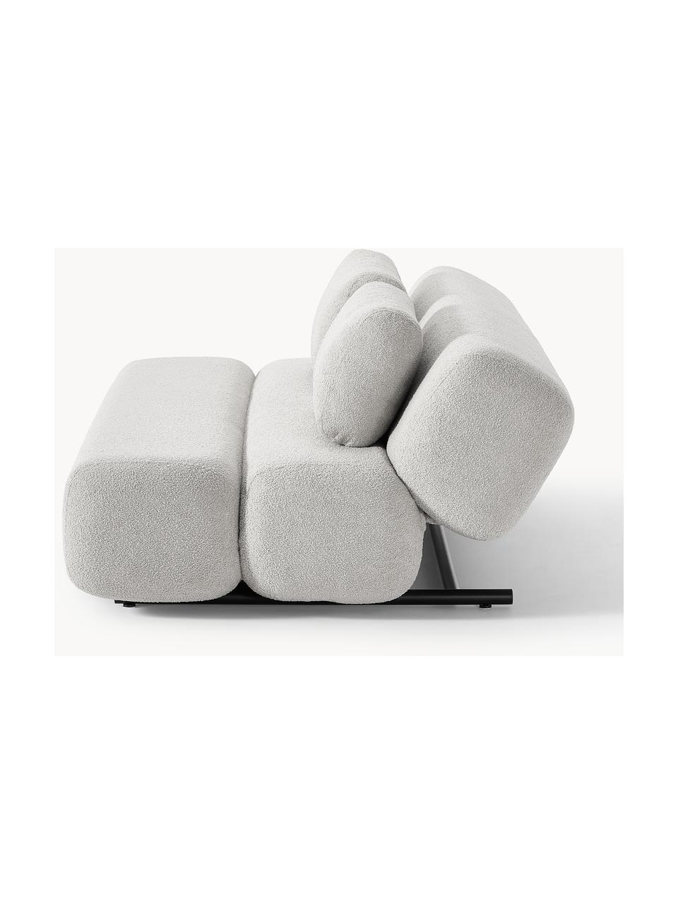 Teddy-Schlafsofa Caterpillar (3-Sitzer), Bezug: Teddy (100 % Polyester) D, Teddy Hellgrau, B 203 x T 128 cm